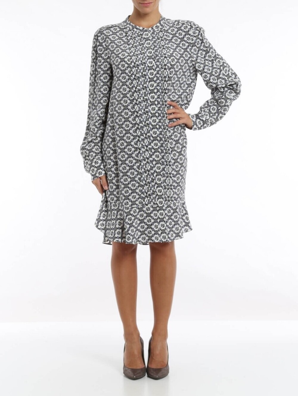 Tory Burch Silk Printed Shirt Dress Size 8